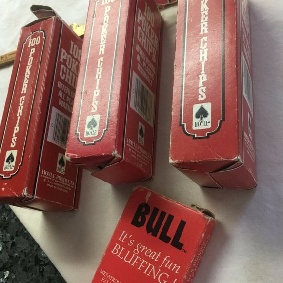 #ZX4 Lot of 3 boxes of Hoyle 100 Ct Poker Chips Set Red White Blue Poker Chips - Picture 6 of 6